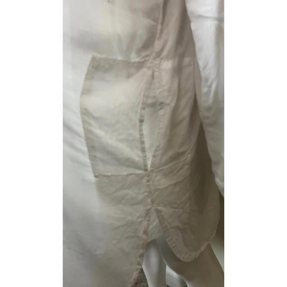 JONNY COTA OVERSIZED WHITE SHEER BUTTON UP OPERA BLOUSE SHIRT - Picture 6 of 9